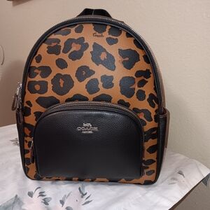 Leopard print  Coach court backpack  medium